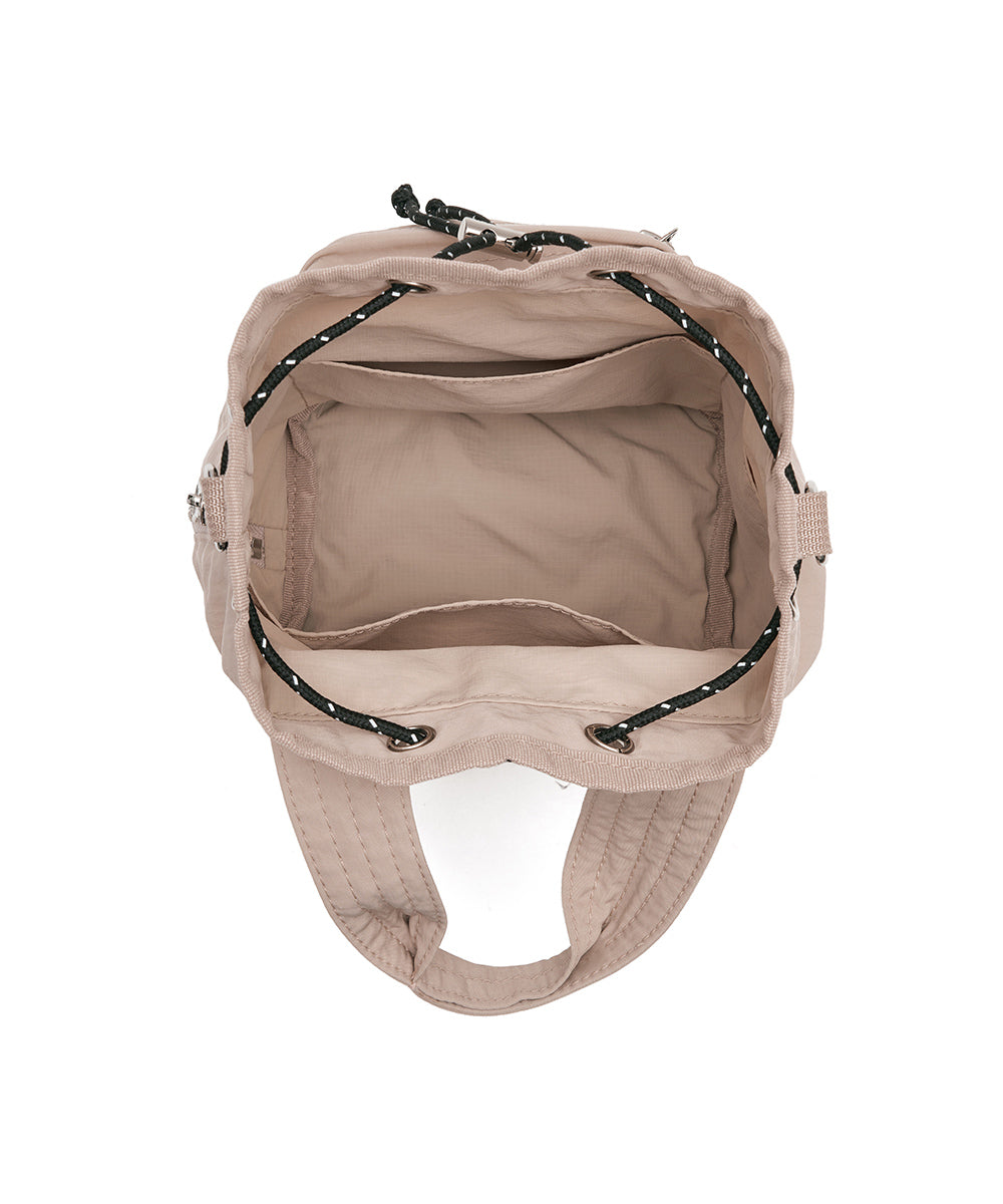 กระเป๋าสะพายข้าง NYLON DRAWSTRING MINI BAG - PINK BEIGE