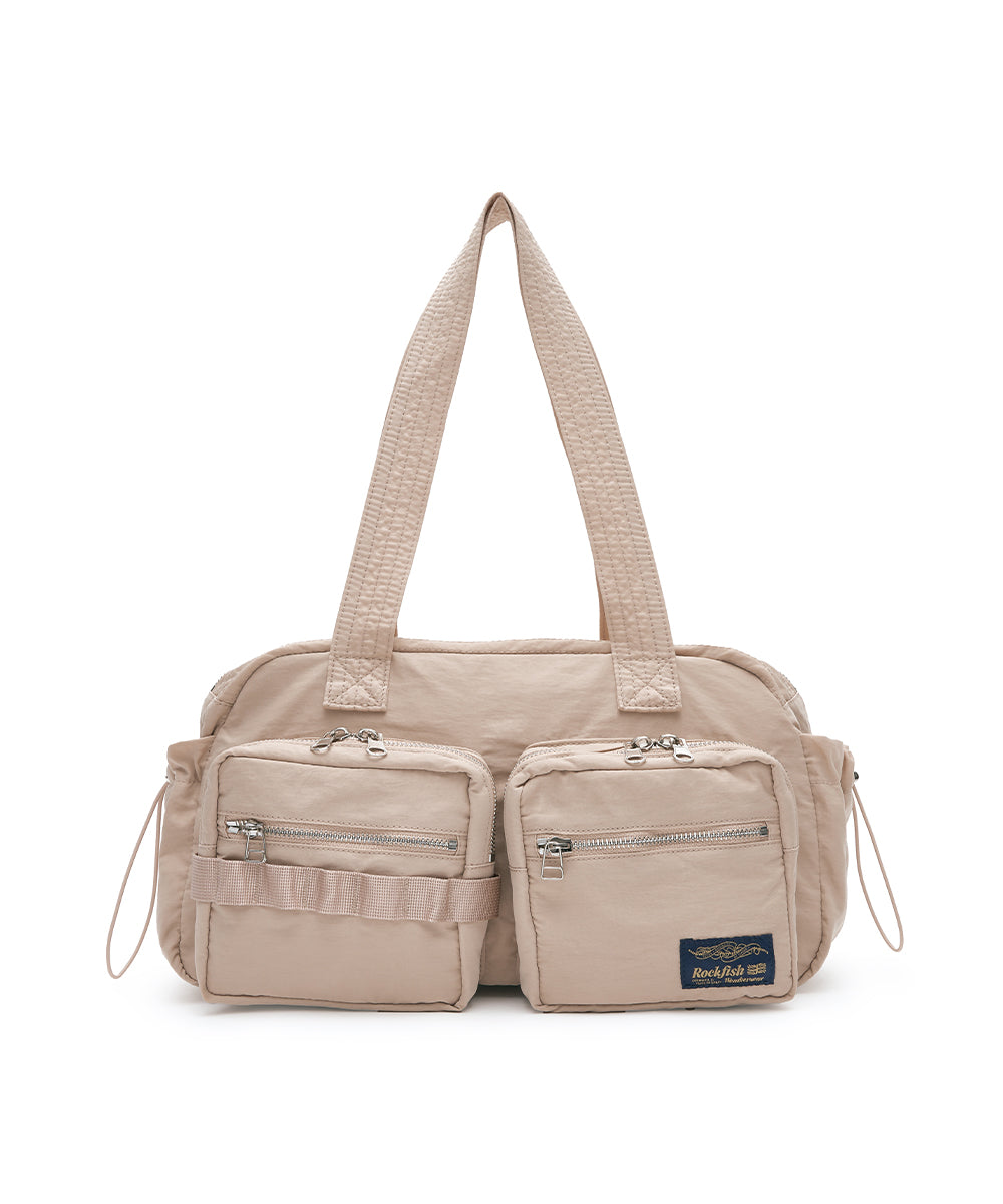 กระเป๋าสะพายไหล่ NYLON BOWLING BAG - PINK BEIGE