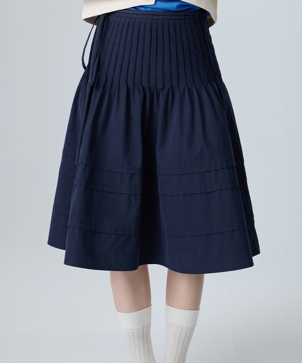 กระโปรงพลีท PINTUCK SKIRT - NAVY