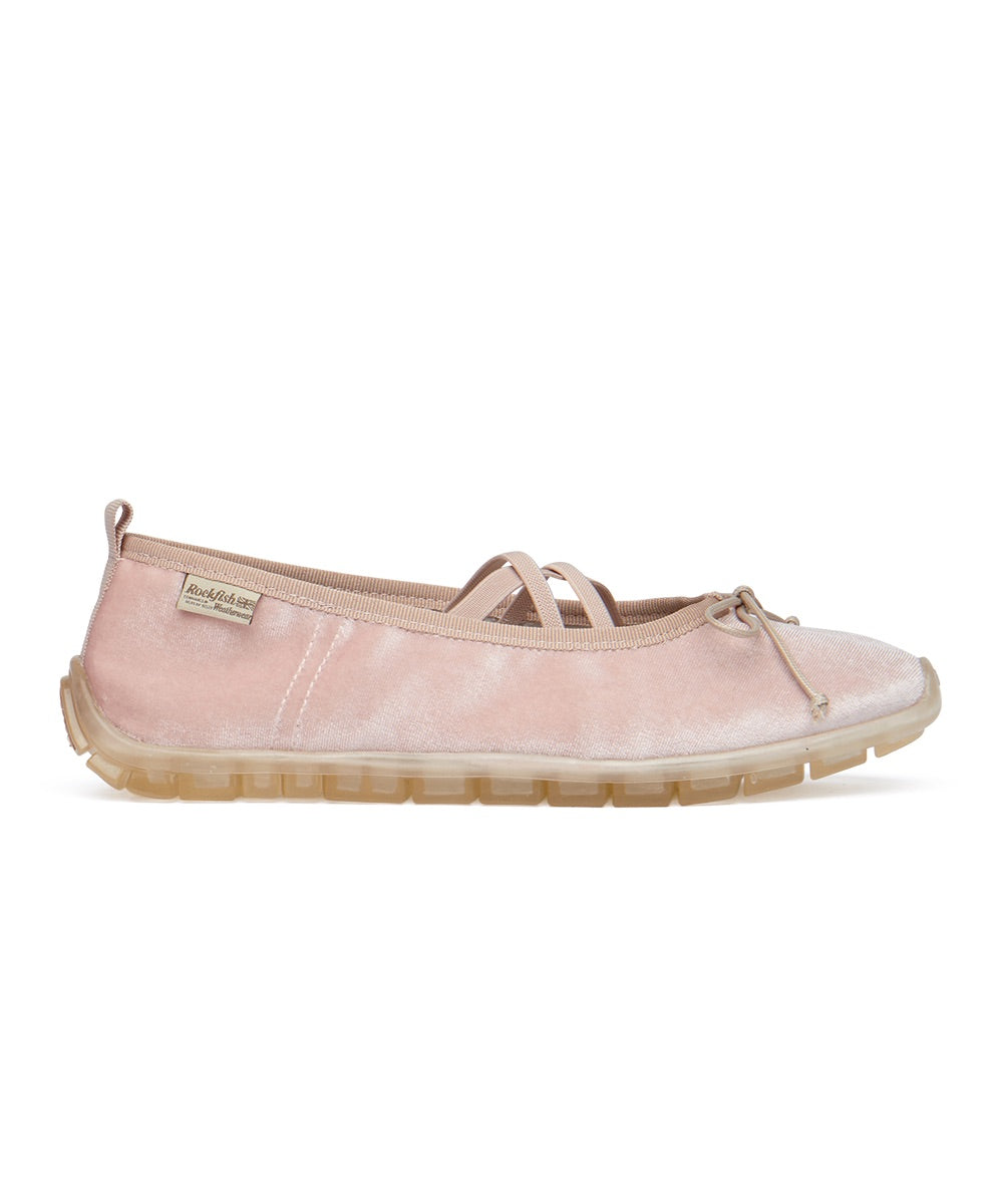 รองเท้าแมรี่เจน BELLA CROSS BANDING FLATS(PEBBLE SOLE) - PINK