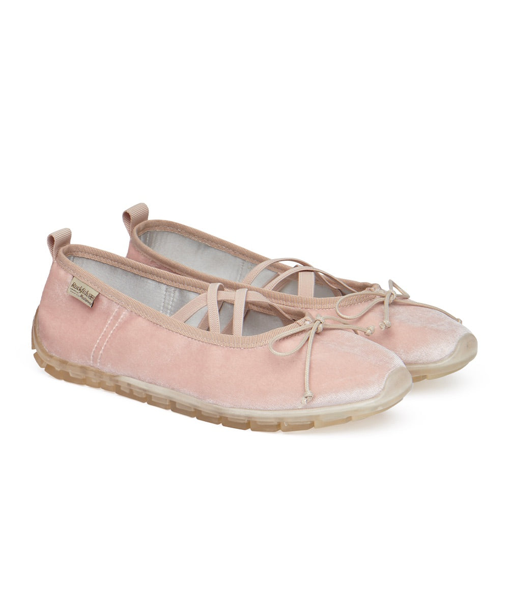 รองเท้าแมรี่เจน BELLA CROSS BANDING FLATS(PEBBLE SOLE) - PINK