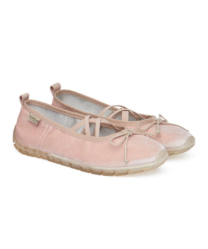 รองเท้าแมรี่เจน BELLA CROSS BANDING FLATS(PEBBLE SOLE) - PINK