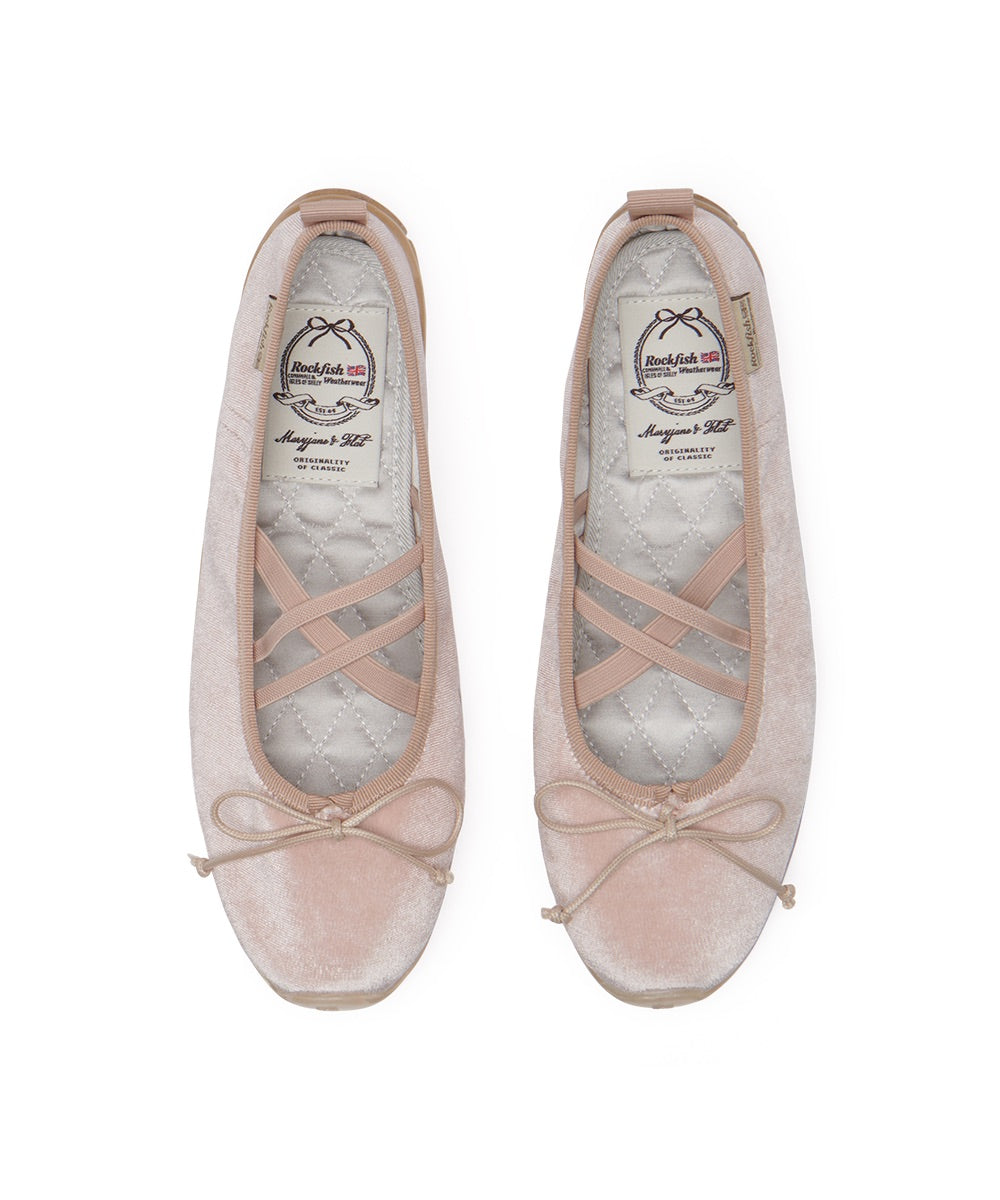 รองเท้าแมรี่เจน BELLA CROSS BANDING FLATS(PEBBLE SOLE) - PINK