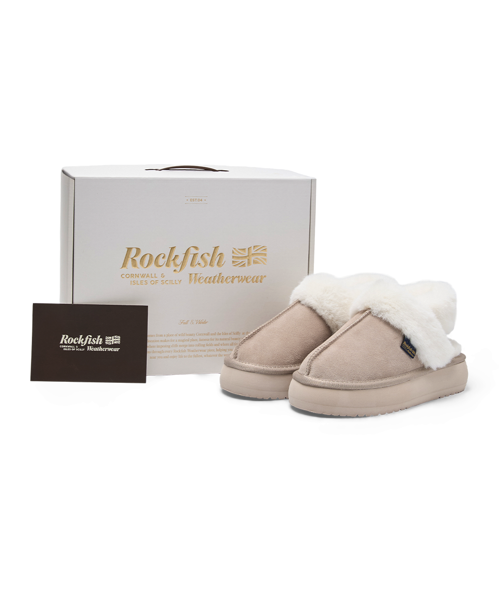 รองเท้าเปิดส้น CLOUDY FLATFORM FUR SLINGBACK - PINK