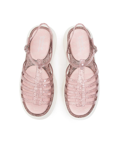 รองเท้าเจลลี่ GLAIR FLATFORM STRAPPY SANDALS - PINK GLITTER