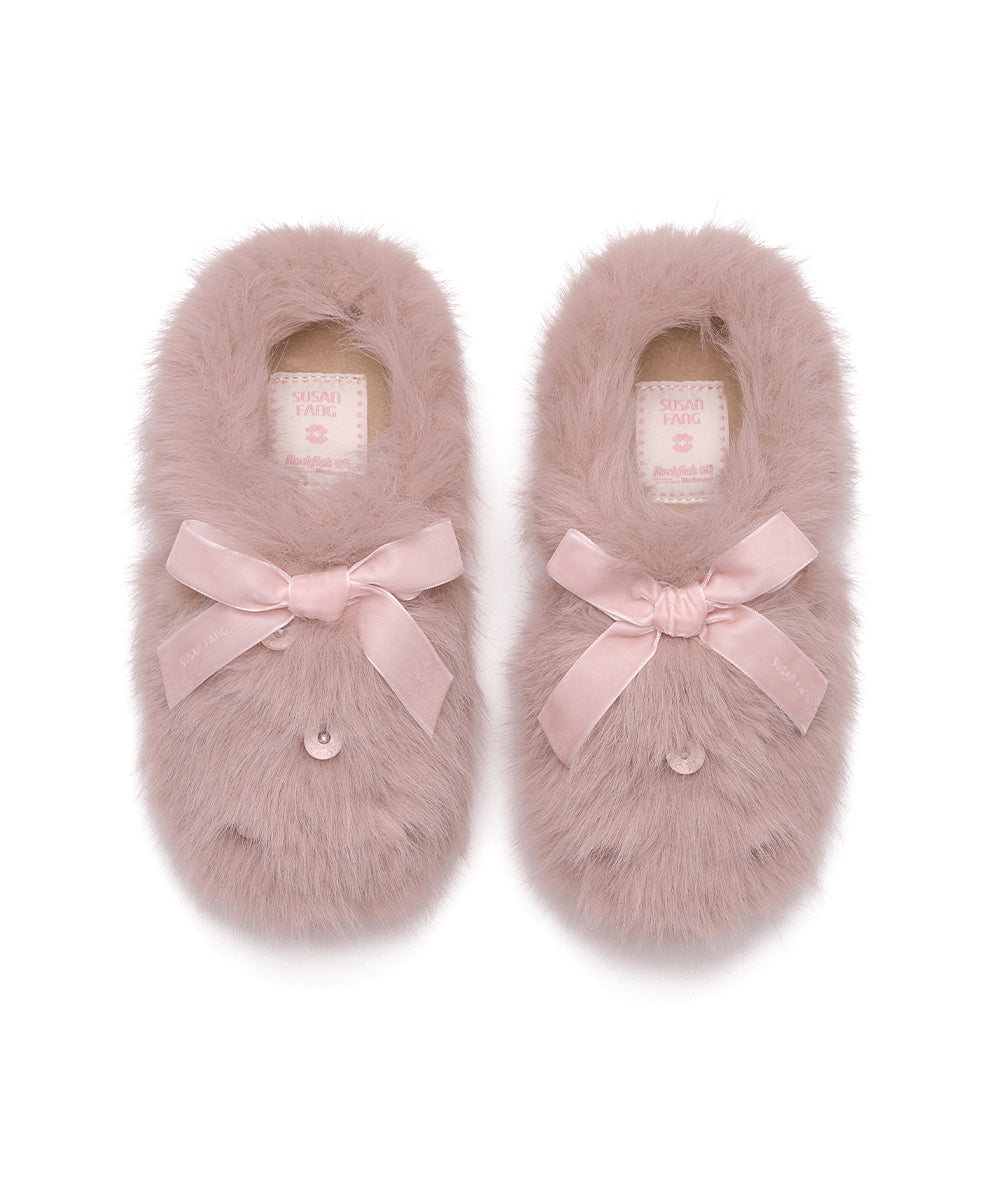 X SUSAN FANG FURRY MULE - PINK
