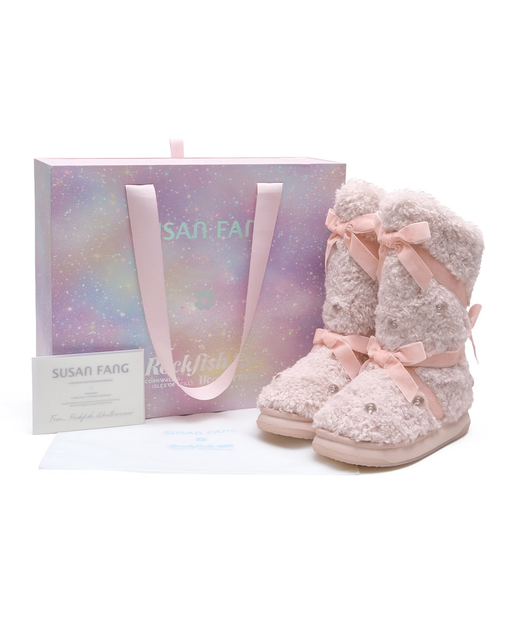 รองเท้าบูทกันหนาว X SUSAN FANG FURRY MIDDLE BOOTS - PINK