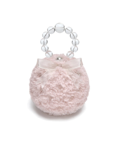 X SUSAN FANG FURRY BUBBLE BOW BAG - PINK