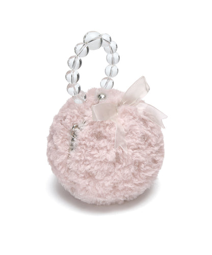 X SUSAN FANG FURRY BUBBLE BOW BAG - PINK