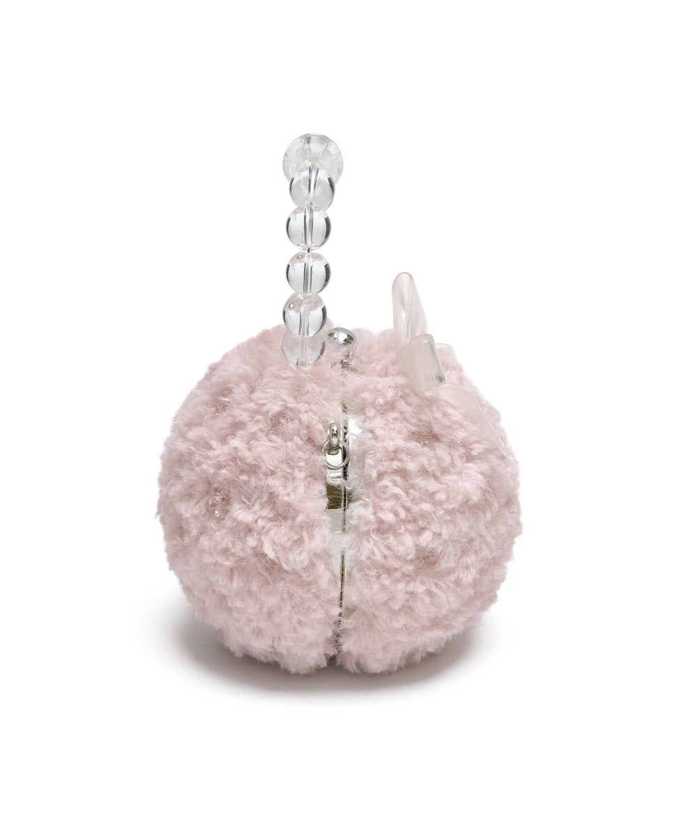 X SUSAN FANG FURRY BUBBLE BOW BAG - PINK