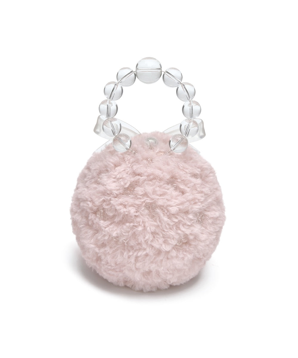 X SUSAN FANG FURRY BUBBLE BOW BAG - PINK