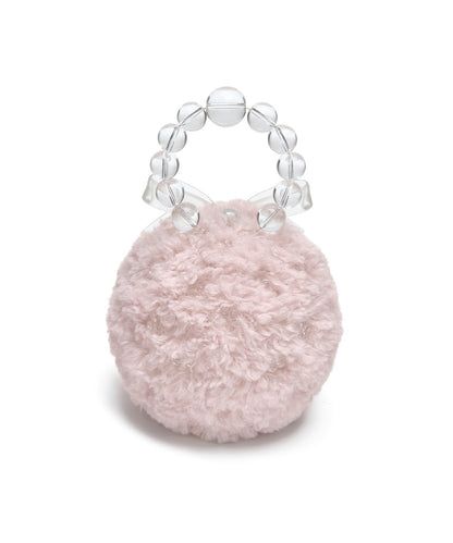 X SUSAN FANG FURRY BUBBLE BOW BAG - PINK
