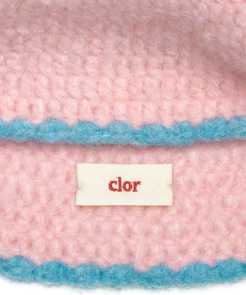 หมวกบีนนี่ HANDMADE FLOWER CROCHET HAT - PINK