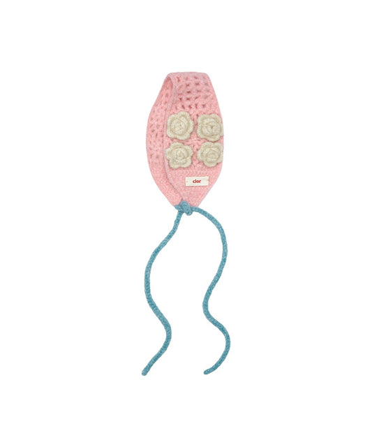 ที่ปิดหูกันหนาว HANDMADE FLOWER CROCHET EARMUFF - PINK