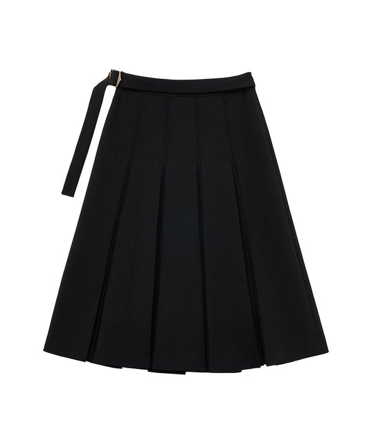 กระโปรงพลีท PLEATS SKIRT - BLACK