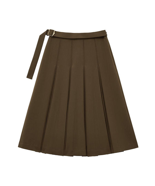 กระโปรงพลีท PLEATS SKIRT - BROWN