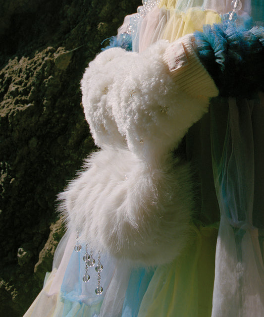 กระเป๋าถือ X SUSAN FANG FURRY BUBBLE RAIN BAG - WHITE