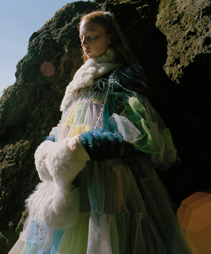 กระเป๋าถือ X SUSAN FANG FURRY BUBBLE RAIN BAG - WHITE