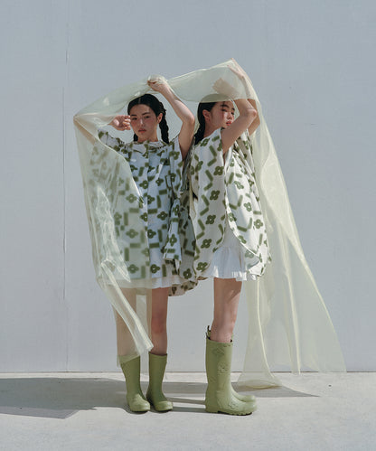 รองเท้าบูท X MINJUKIM FLORAL SHADOW BOOTS LONG - OLIVE