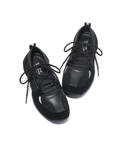 รองเท้าผ้าใบ NICOLE WEAVING LACEUP SNEAKERS - BLACK