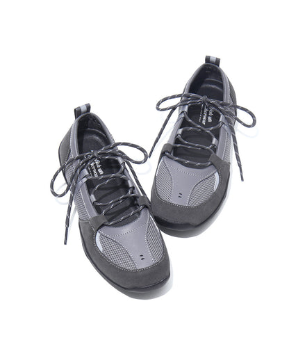 รองเท้าผ้าใบ NICOLE WEAVING LACEUP SNEAKERS - GREY
