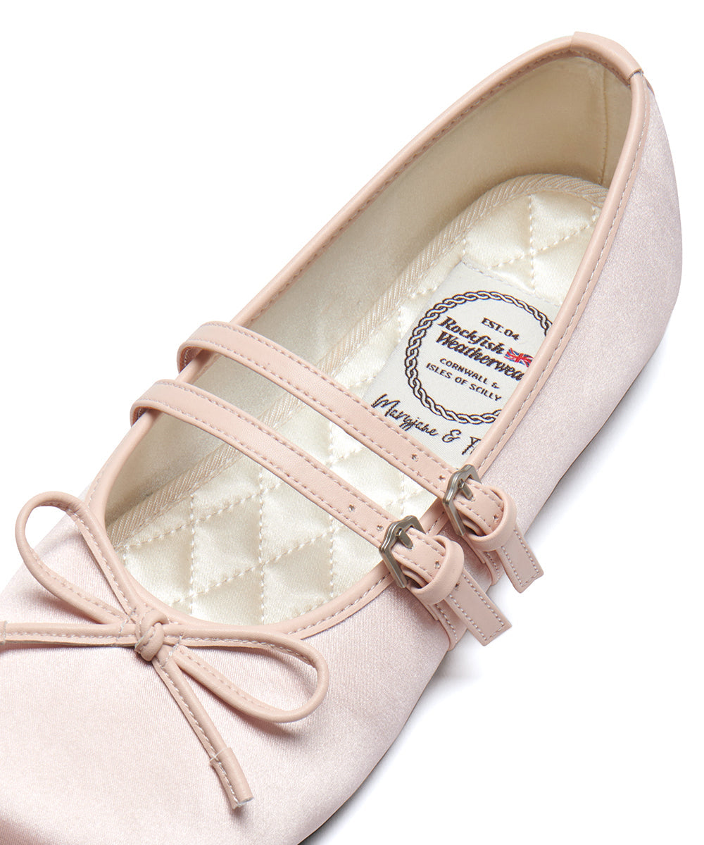 รองเท้าแมรี่เจน SQUARE TOE TWO STRAP MARYJANE SATIN - PINK