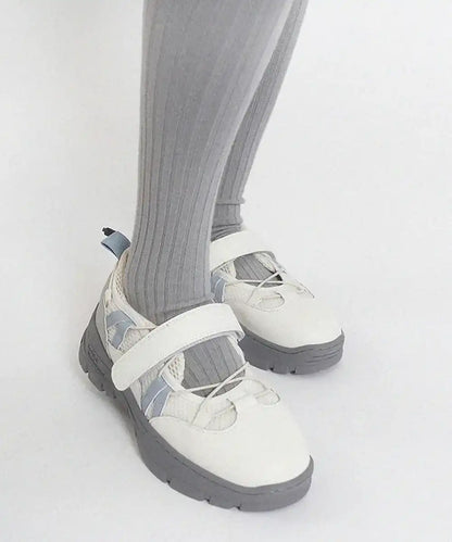 รองเท้าผ้าใบ BRYN VELCRO SNEAKERS - WHITE