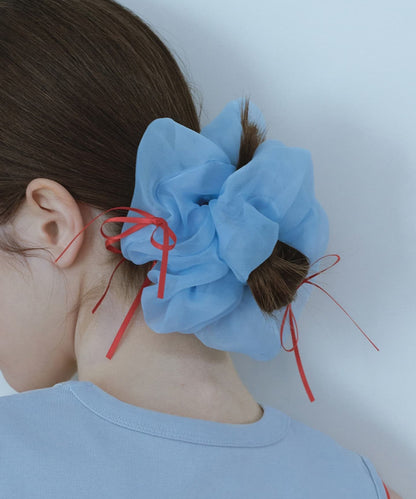 ยางรัดผม RIBBON ORGANZA SCRUNCHIE - BLUE