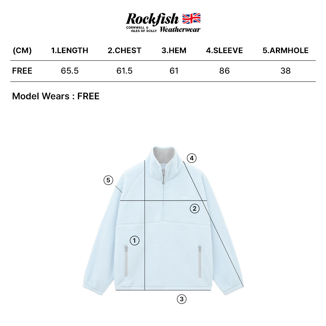 เสื้อสเวตเตอร์  HALF-ZIP FLEECE - SKY BLUE