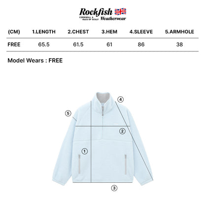 เสื้อสเวตเตอร์  HALF-ZIP FLEECE - SKY BLUE