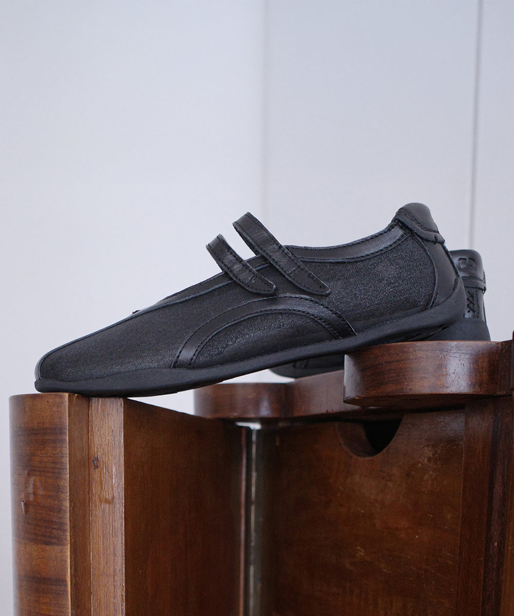 รองเท้าผ้าใบ TWIN SHEER MESH SNEAKER - BLACK