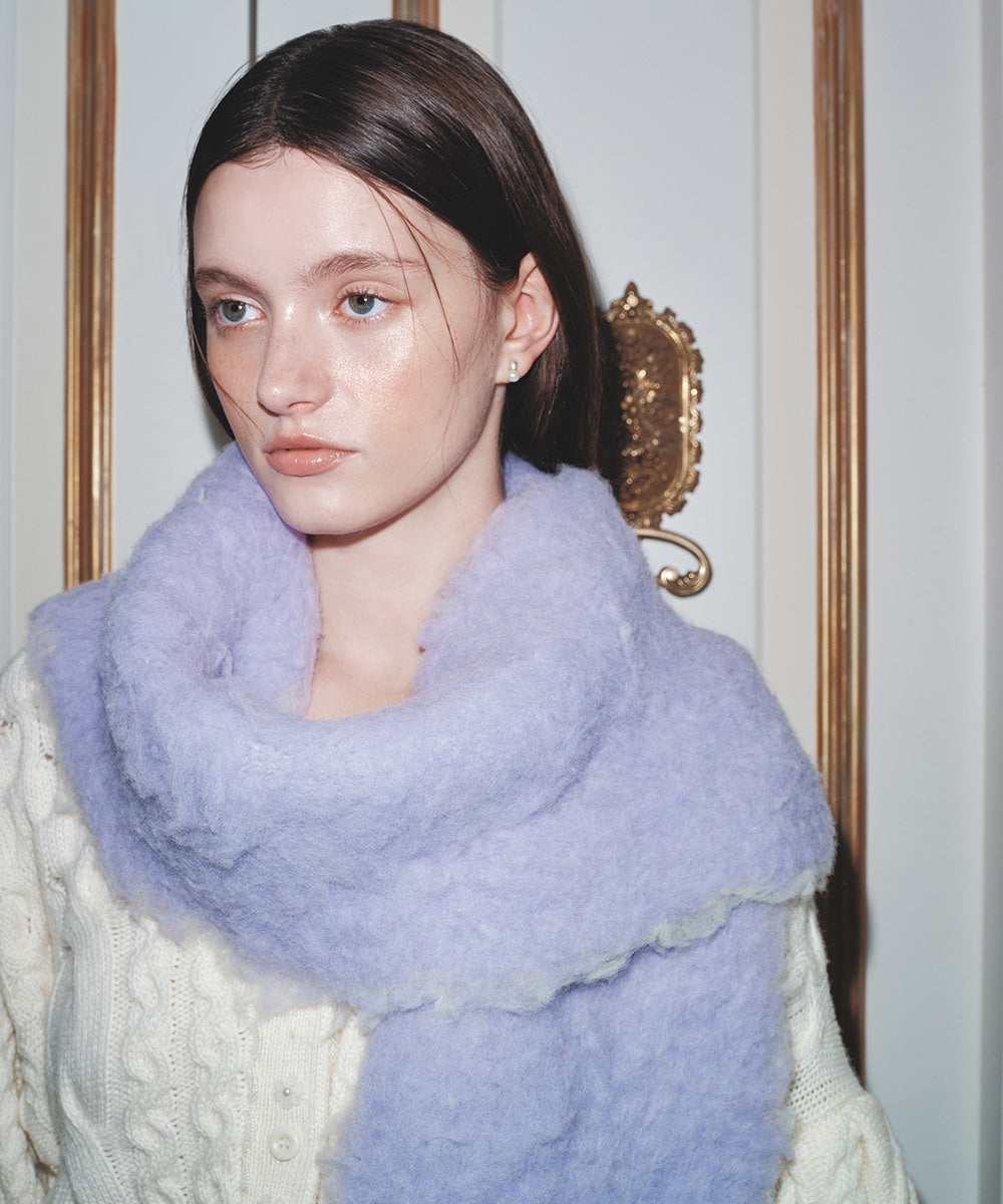 ผ้าพันคอ  OVERSIZED SHAGGY SCARF - BUTTER