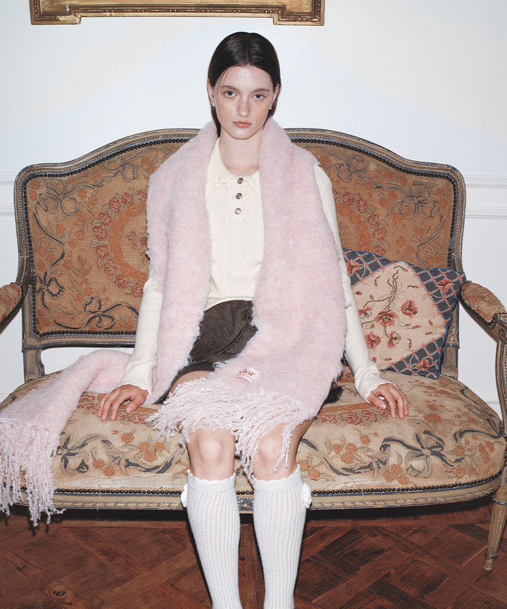 ผ้าพันคอ  OVERSIZED SHAGGY SCARF - PINK