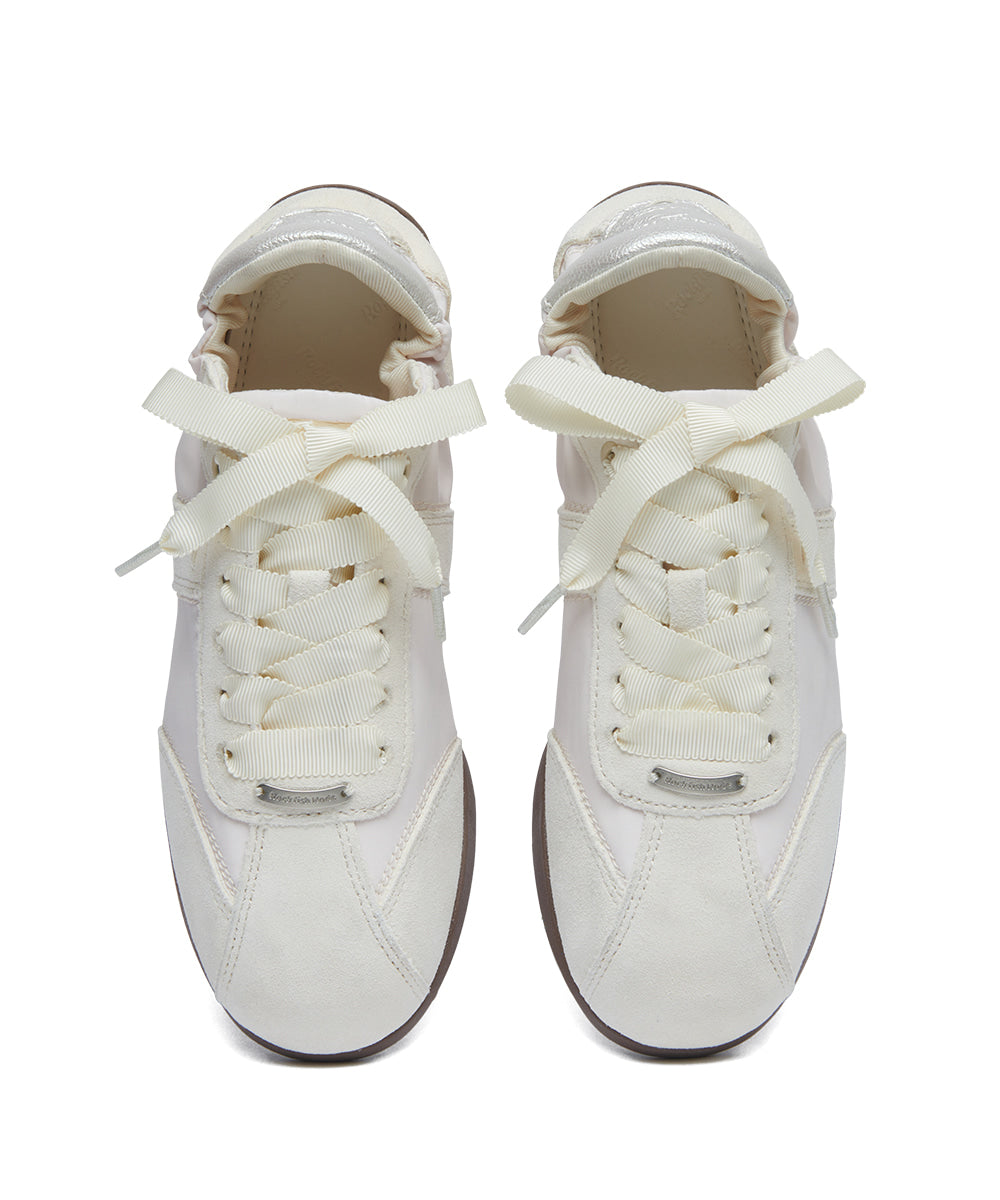 รองเท้าผ้าใบ SCRUNCH FLAT SNEAKERS - BEIGE