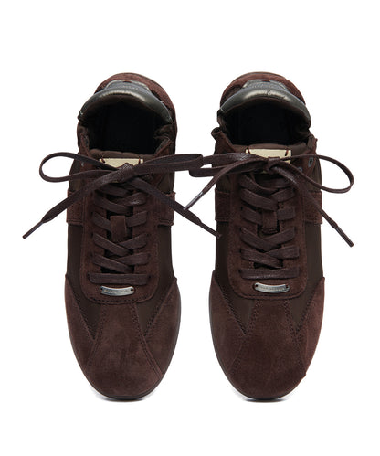 รองเท้าผ้าใบ SCRUNCH FLAT SNEAKERS - BROWN