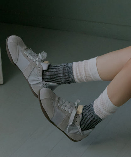 รองเท้าผ้าใบ SCRUNCH FLAT SNEAKERS - GREY