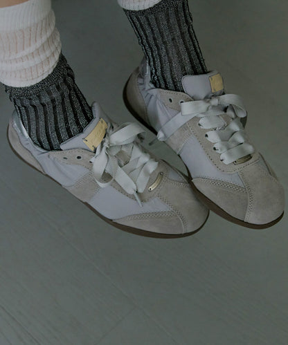 รองเท้าผ้าใบ SCRUNCH FLAT SNEAKERS - GREY