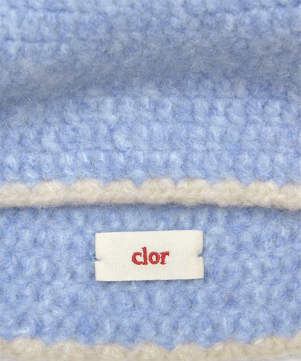 หมวกบีนนี่ HANDMADE FLOWER CROCHET HAT - SKY BLUE