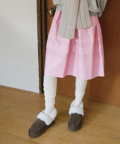 รองเท้าเปิดส้น CLOUDY FLATFORM FUR SLINGBACK - COCOA