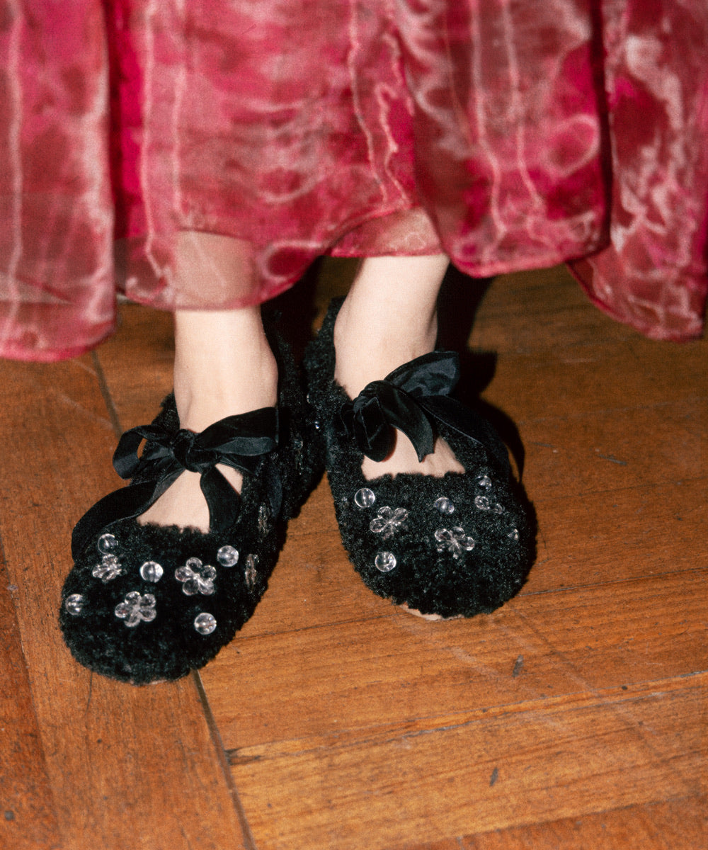 X SUSAN FANG FURRY MARYJANE - BLACK