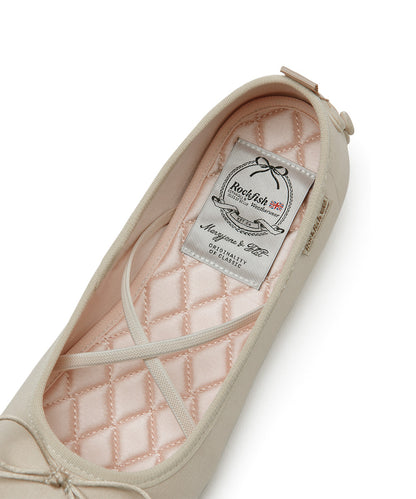 รองเท้าแมรี่เจน TOE CAP BALLET FLATS - BEIGE