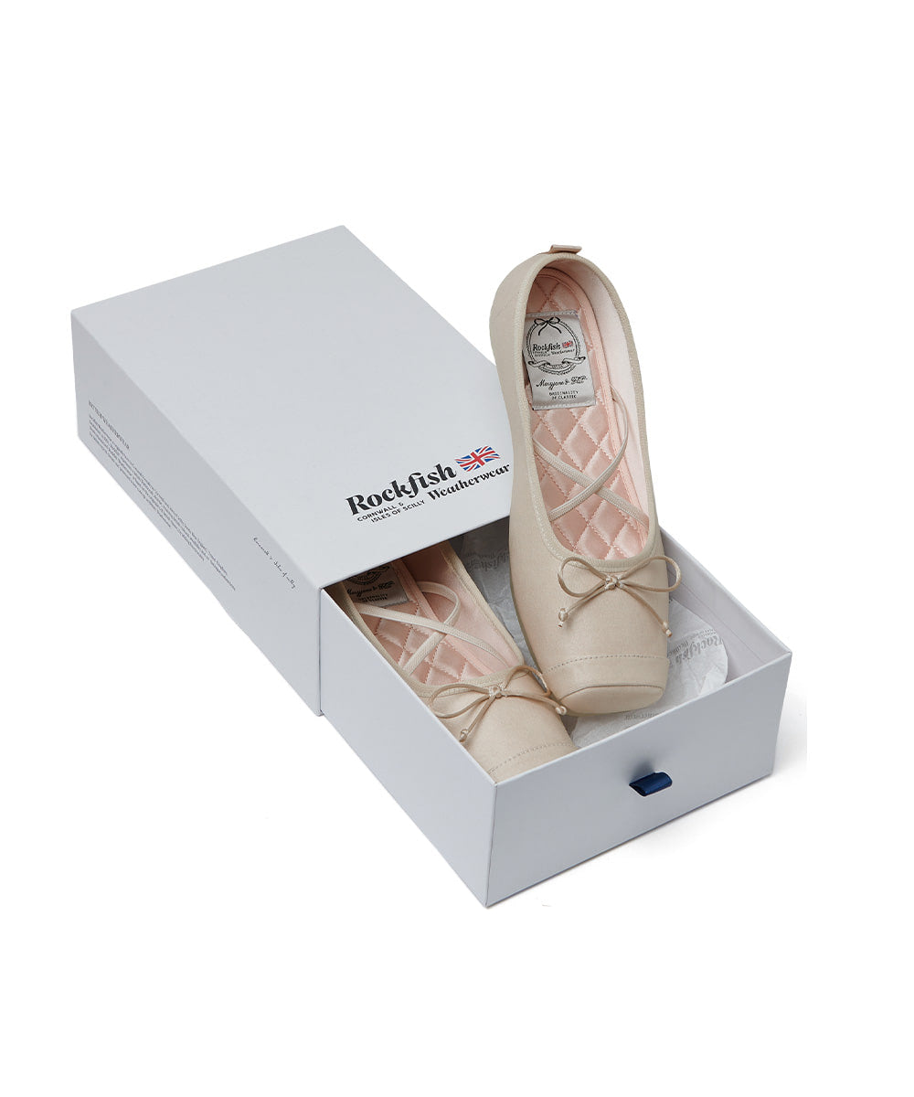 TOE CAP BALLET FLATS - BEIGE