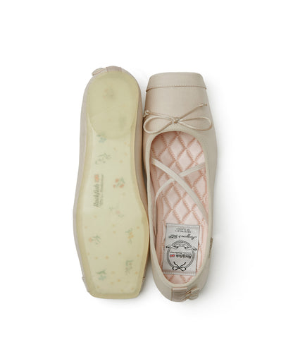 TOE CAP BALLET FLATS - BEIGE