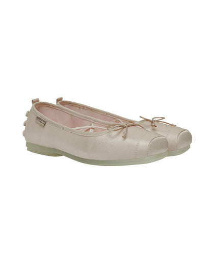 TOE CAP BALLET FLATS - BEIGE