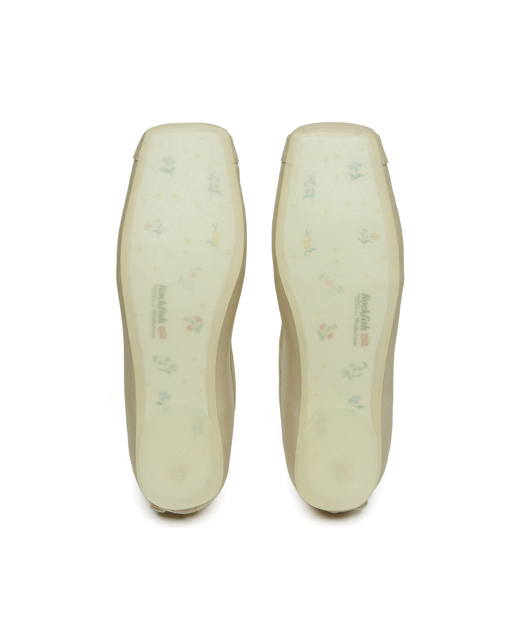 TOE CAP BALLET FLATS - BEIGE