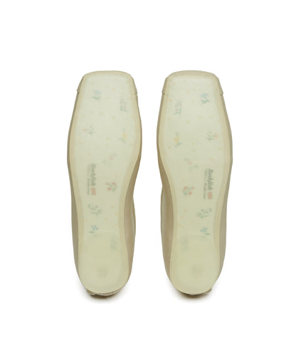 TOE CAP BALLET FLATS - BEIGE