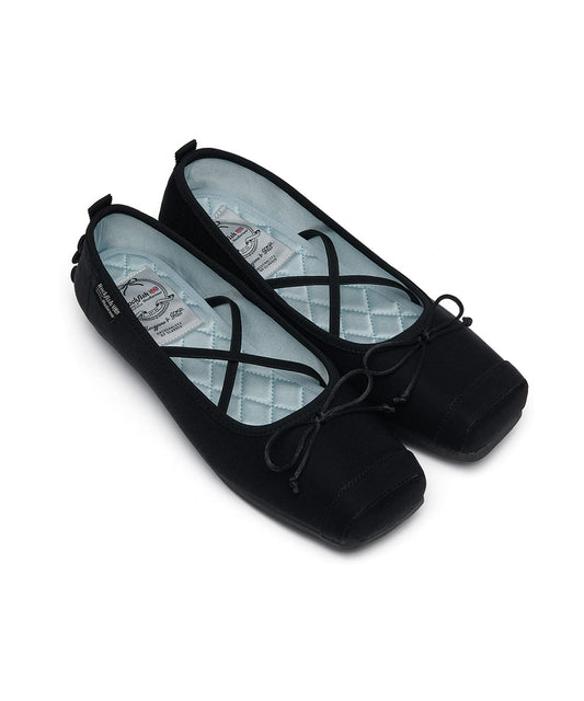 รองเท้าแมรี่เจน TOE CAP BALLET FLATS - BLACK