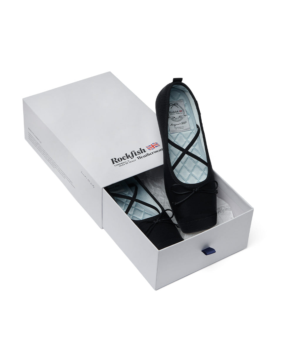 รองเท้าแมรี่เจน TOE CAP BALLET FLATS - BLACK
