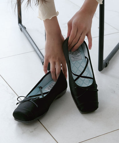 รองเท้าแมรี่เจน TOE CAP BALLET FLATS - BLACK
