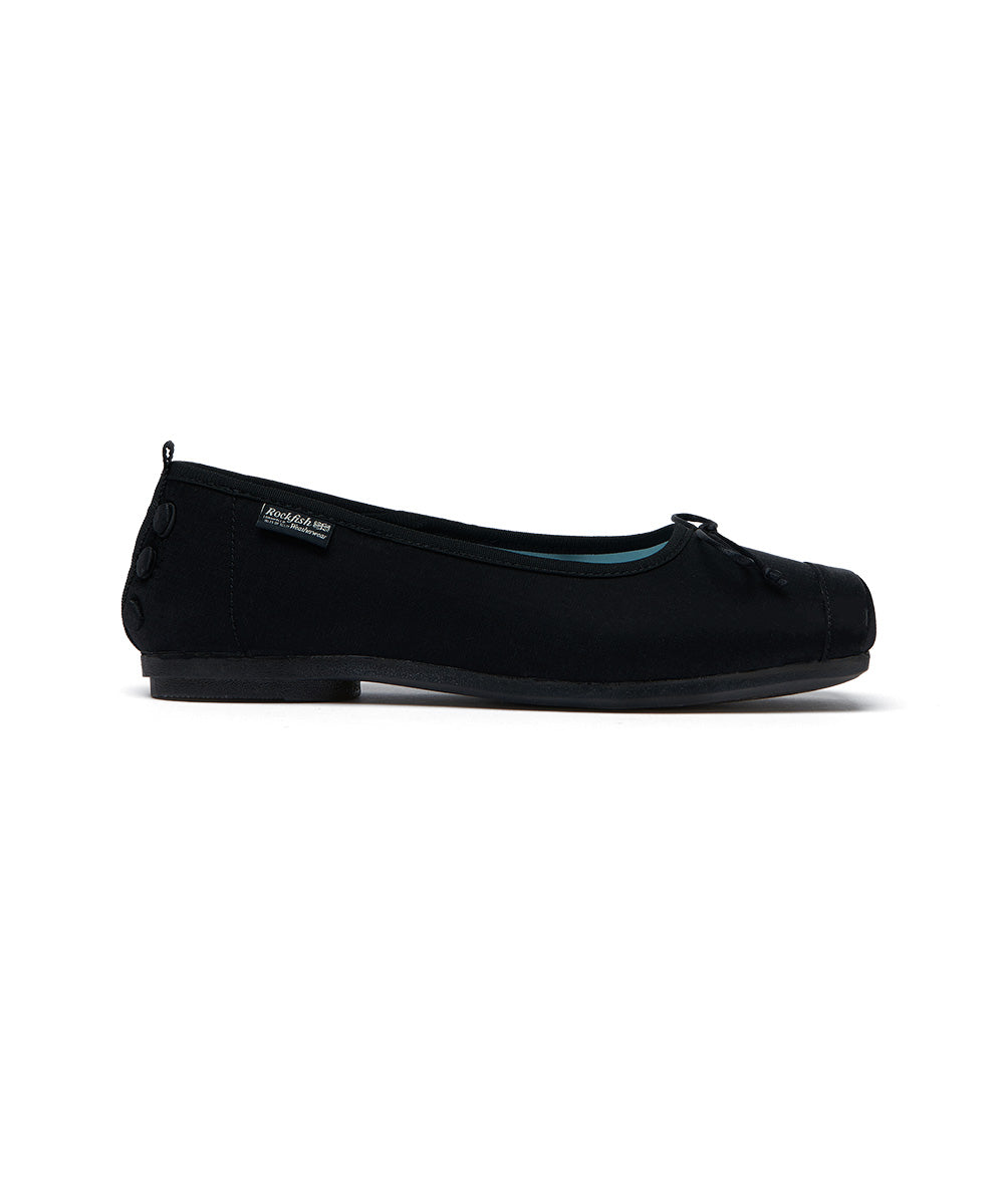 รองเท้าแมรี่เจน TOE CAP BALLET FLATS - BLACK